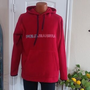 POLO Ralph America  Cotton Embroidered Fleece Hoodie Vtg Size Small *